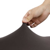 Set of 4 Dark Grey Spandex Stretch Chair Covers for Dining Banquets and Parties - Side View