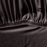 Set of 4 Dark Grey Spandex Stretch Chair Covers for Dining Banquets and Parties