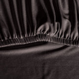 Set of 4 Dark Grey Spandex Stretch Chair Covers for Dining Banquets and Parties - Top-Down View