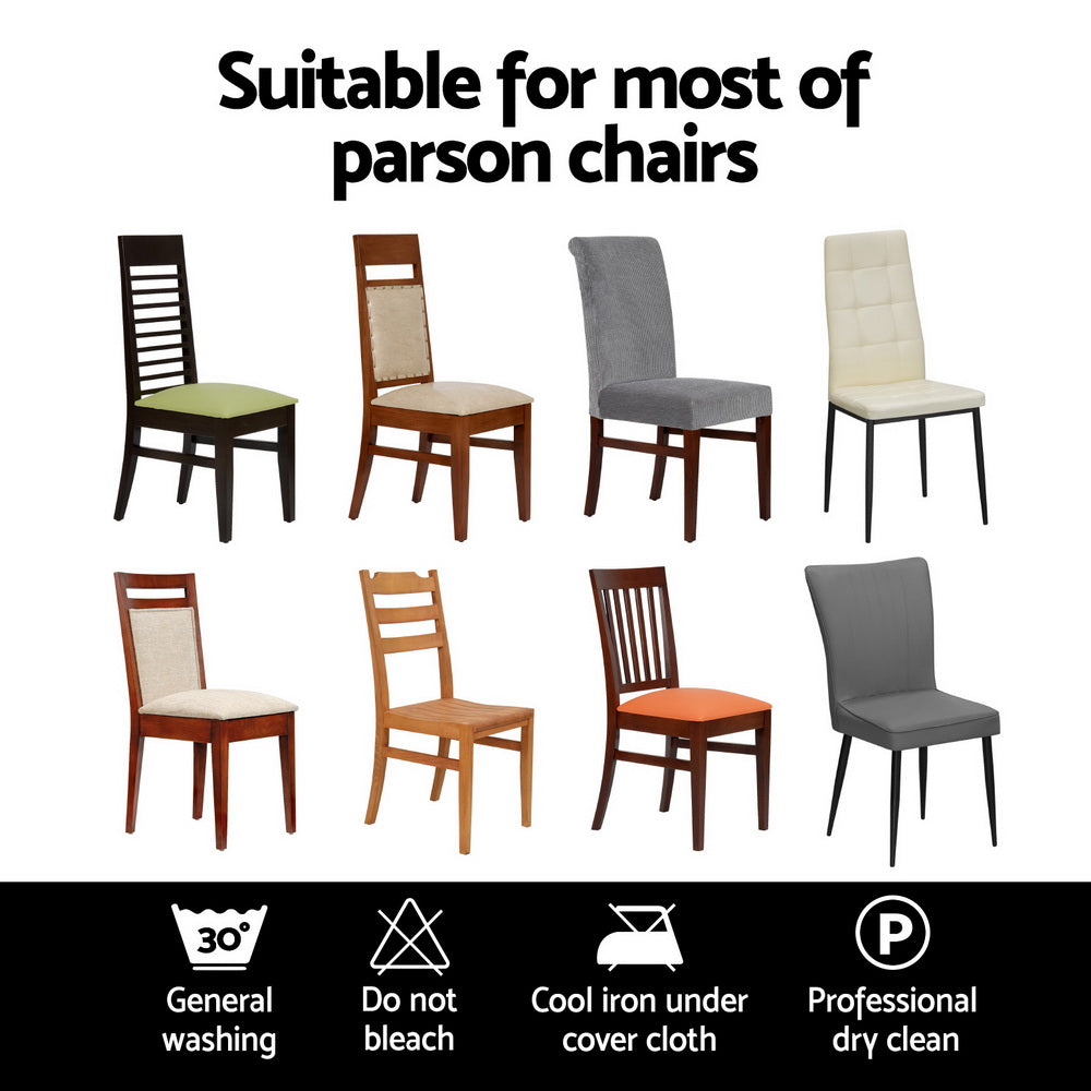 Set of 4 Dark Grey Spandex Stretch Chair Covers for Dining Banquets and Parties