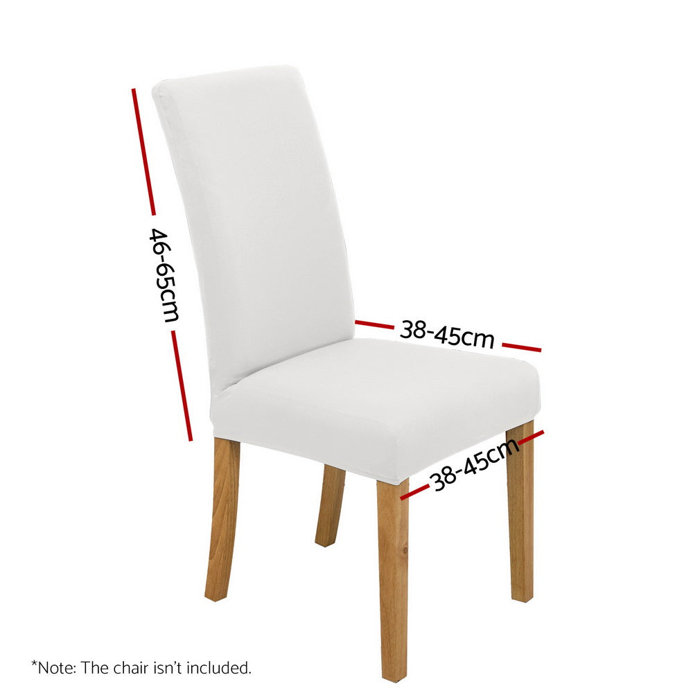 Artiss White Spandex Stretch Dining Chair Slipcovers - Set of 4 for Banquets and Weddings
