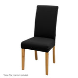 Set of 6 Black Spandex Stretch Dining Chair Slipcovers for Weddings and Banquets
