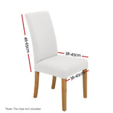 Artiss Dining Chair Covers 6x Slipcovers Spandex Stretch Banquet Wedding White - Front View