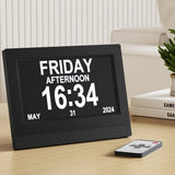 Artiss 7 Multi-Function Digital Alarm Clock with Calendar and Media Playback - Black - 45-Degree Angle