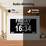 Artiss 7-Inch Multi-Functional Digital Day Clock with Calendar and Alarm in White