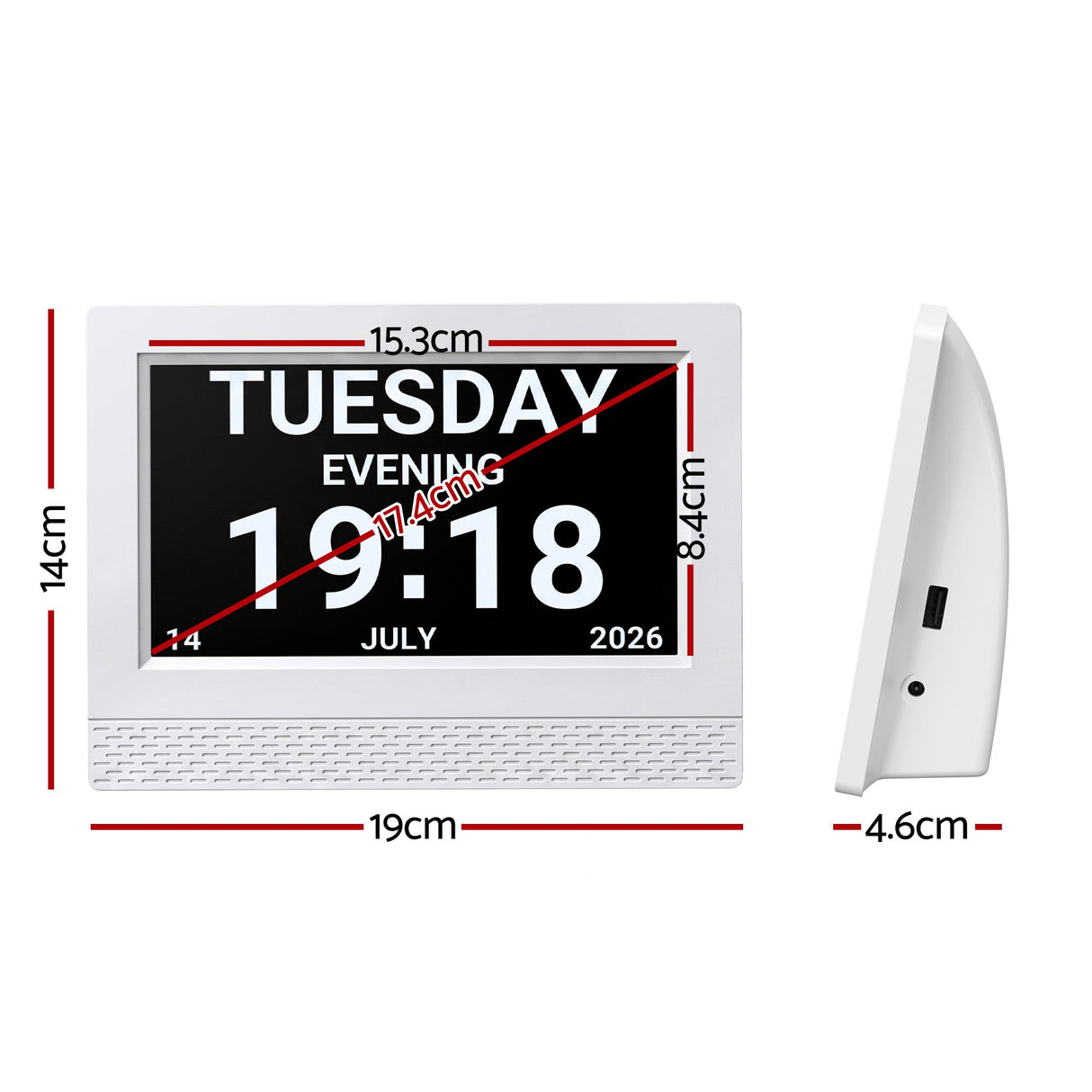 Artiss 7" Smart Digital Clock Calendar HD IPS Touchscreen Weather Photo Frame