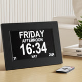 Artiss 8-Inch Multifunctional Digital Day Clock with Calendar and Alarm - Black - Close-Up Angle