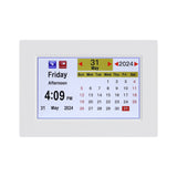 Artiss 8-Inch Multi-Function Digital Alarm Clock with Calendar and Photo Frame - White - Side View