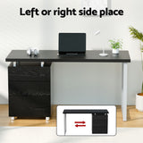 Artiss Computer Desk Drawer Black 140CM - Top-Down View