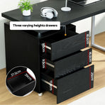 Artiss Computer Desk Drawer Black 140CM, image 6