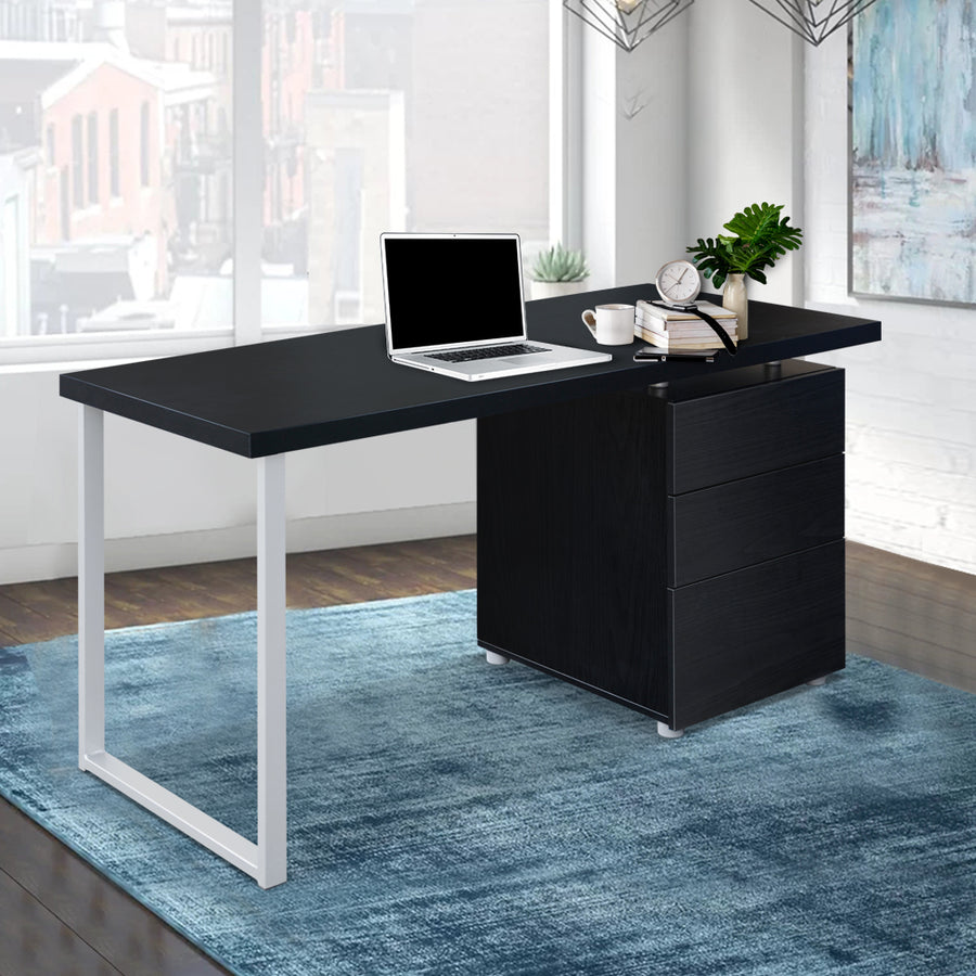 Artiss Computer Desk Drawer Black 140CM, image 7