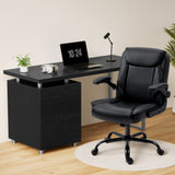 Artiss Computer Desk Executive Office Chairs Sets Black - Close-Up Angle