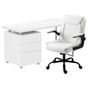 Artiss Computer Desk Executive Office Chairs Sets White
