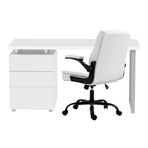 Artiss Computer Desk Executive Office Chairs Sets White, image 3