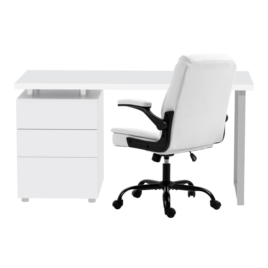 Artiss Computer Desk Executive Office Chairs Sets White, image 3