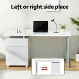 Artiss Computer Desk Drawer White 140CM - Top-Down View