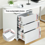 Artiss Computer Desk Drawer White 140CM - Rear View