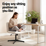 Artiss Office Desk & Chair Set 140cm Computer Desk with Rotatable Bookshelf & Criss Cross Office Chair Armless Swivel Chair, Home Office Study Workstation Furniture