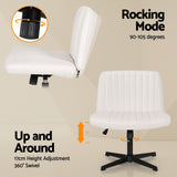 Artiss Office Desk & Chair Set 140cm Computer Desk with Rotatable Bookshelf & Criss Cross Office Chair Armless Swivel Chair, Home Office Study Workstation Furniture - Extra Image