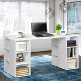 Artiss Computer Desk Bookshelf White 150CM - Close-Up Angle