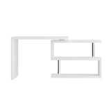 Artiss Computer Desk L-Shape Bookshelf White - Side View