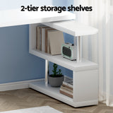 Artiss Computer Desk L-Shape Bookshelf White - 45-Degree Angle