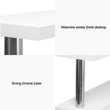 Artiss Computer Desk L-Shape Bookshelf White - Rear View