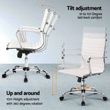 Artiss Computer Desk Office Chair Set PU Leather Wall Mount Foldable Table White - Rear View