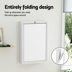 Artiss Computer Desk Office Chair Set PU Leather Wall Mount Foldable Table White, image 5