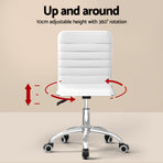 Artiss Computer Desk Office Chair Set PU Leather Wall Mount Foldable Table White, image 6