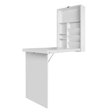 Artiss Computer Desk Bookshelf Wall Mount White - Low Angle