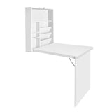 Artiss Computer Desk Bookshelf Wall Mount White - Side View