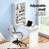 Artiss Computer Desk Bookshelf Wall Mount White - 45-Degree Angle