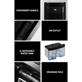 Devanti 2-in-1 Dehumidifier and Air Purifier - 2L Capacity, Black - Close-Up Angle