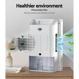 Devanti Dehumidifier 2L Air Purifier White - 45-Degree Angle