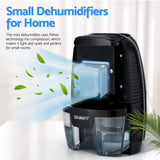 Devanti Dehumidifier 600ML Air Purifier Black - 45-Degree Angle