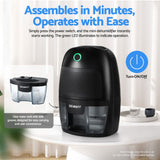 Devanti Dehumidifier 600ML Air Purifier Black - Rear View