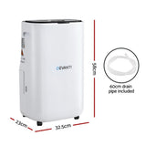 Devanti Dehumidifier 20L Air Purifier White - Front View