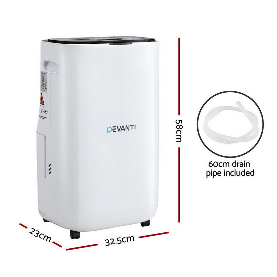 Devanti Dehumidifier 20L Air Purifier White, image 2
