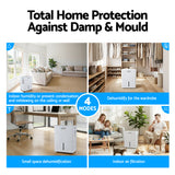 Devanti 30L/Day Dehumidifier Home Air Dryer Mould Moisture 4.7L Tank - Rear View