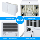 Devanti 30L/Day Dehumidifier Home Air Dryer Mould Moisture 4.7L Tank - Close-Up Angle