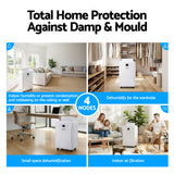 Devanti 50L/Day Dehumidifier Home Air Dryer Mould Moisture 8.5L Tank - Rear View
