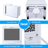 Devanti 50L/Day Dehumidifier Home Air Dryer Mould Moisture 8.5L Tank