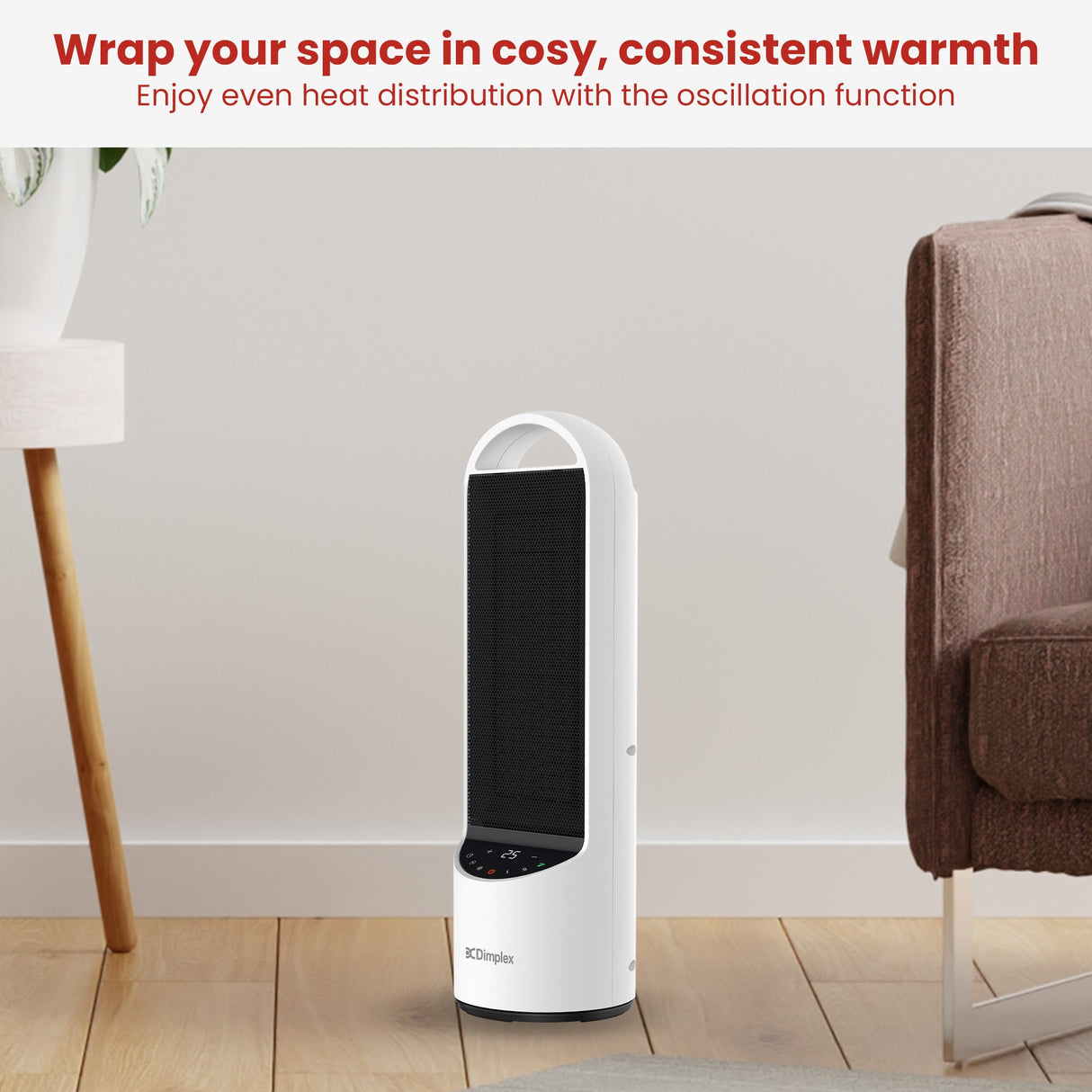 Dimplex 2kW Personal DC Digital Ceramic Heater in Black and White