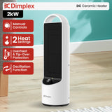 Dimplex 2kW Personal DC Ceramic Heater in Black and White - Front View
