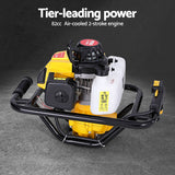 Giantz 82CC Post Hole Digger 300mm Petrol Drill Auger Extension Bits - Top-Down View