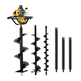 Giantz 82CC Post Hole Digger Petrol Motor Drill Extension Auger Bits Kits - Side View