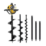 Giantz Post Hole Digger Petrol Motor Drill Extension Auger Bits Kits - Side View