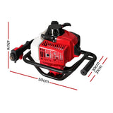 Giantz Post Hole Digger Motor Only Engine Petrol Red - Side View