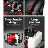 Giantz Post Hole Digger Motor Only Engine Petrol Red - Close-Up Angle
